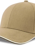 Atlantis Headwear Pilot Piping Sandwich-S – 6-panelová ťažká sendvičová čiapka 33.0274 khaki