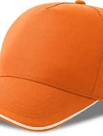 Atlantis Headwear Recy Five Piping 5-panelová sendvičová čiapka 33.0282 oranžová/biela