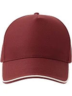 Atlantis Headwear Recy Five Piping – 5-panelová sendvičová čiapka s výstužou 33.0282 bordová/biela Atlantis Headwear Recy Five Piping – 5-panelová sendvičová čiapka s výstužou 33.0282 bordová/biela