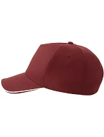 Atlantis Headwear Recy Five Piping – 5-panelová sendvičová čiapka s výstužou 33.0282 bordová/biela Atlantis Headwear Recy Five Piping – 5-panelová sendvičová čiapka s výstužou 33.0282 bordová/biela