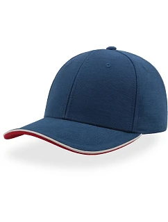 Atlantis Headwear Pilot Piping Sandwich – 6-panelová brúsená čiapka typu „sandwich“ 33.0502 royal/white