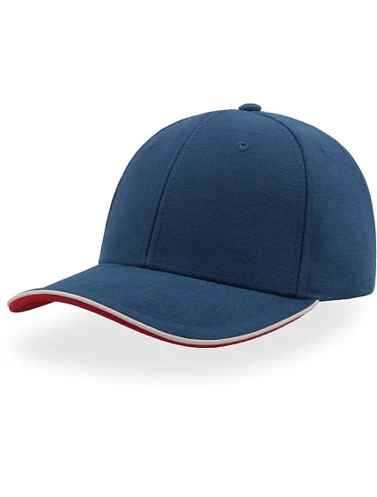 Atlantis Headwear Pilot Piping Sandwich – 6-panelová brúsená čiapka typu „sandwich“ 33.0502 royal/white