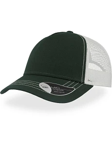 Atlantis Headwear Rapper Canvas 5-panelová sieťovaná čiapka „Rapper Canvas“ 33.6060 fľaškovozelená/biela