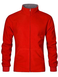 Promodoro 7971 Pánská dvojitá fleecová bunda 40.7971 red/light grey