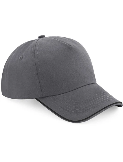 Beechfield B 25C 5-panelová čiapka s kšiltom „Authentic Piped Peak“ 53.025C grafitovo šedá/čierna Beechfield B 25C 5-panelová čiapka s kšiltom „Authentic Piped Peak“ 53.025C grafitovo šedá/čierna