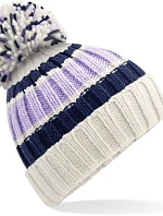 Beechfield B 392 Pletená čiapka s pruhmi „Hygge“ 53.0392 blueberry cheesecake