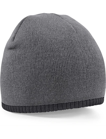 Beechfield B 44C 2-barevná pletená čepice 53.044C graphite grey/black Beechfield B 44C 2-barevná pletená čepice 53.044C graphite grey/black