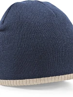 Beechfield B 44C 2-barevná pletená čepice 53.044C french navy/stone
