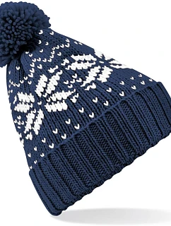 Beechfield B 456 Čiapka Fair Isle Snowstar® 53.0456 francúzska námornícka modrá/biela