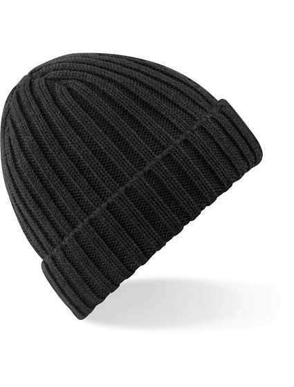 Beechfield B 465 Pletená čiapka s manžetou „Chunky“ 53.0465 čierna