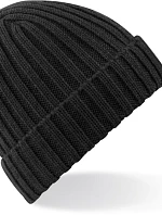 Beechfield B 465 Pletená čiapka s manžetou „Chunky“ 53.0465 čierna