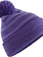 Beechfield B 476 Pletená čepice s bambulí "Team Stripe" 53.0476 purple
