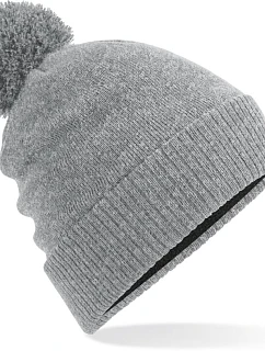 Beechfield B 502 Vodoodpudivá pletená čiapka s bambulou 53.0502 heather grey
