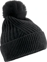 Beechfield B 529 Pletená čiapka s bambulou „Snow Luxe“ 53.0529 čierna