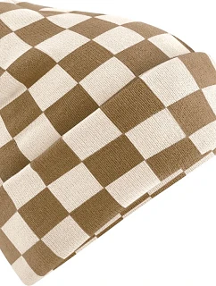 Beechfield B 531 Pletená čiapka „Checkerboard“ 53.0531 biscuit/almond