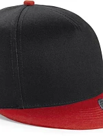 Beechfield B 615 Detská 5-panelová čiapka „Snapback“ 53.0615 čierna/jasne červená