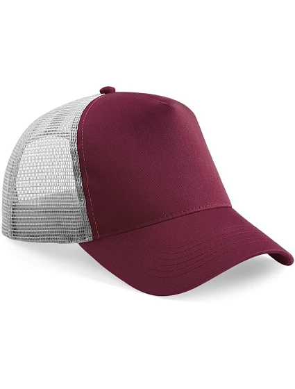 Beechfield B 640 5-panelová čiapka typu „trucker“ 53.0640 bordová/svetlosivá