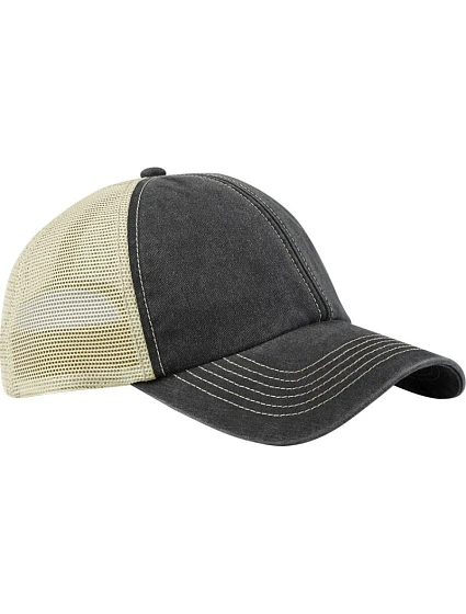 Beechfield B 672 6-panelová čiapka Vintage Trucker 53.0672 vintage čierna/kameňová Beechfield B 672 6-panelová čiapka Vintage Trucker 53.0672 vintage čierna/kameňová