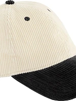 Beechfield B 690 6-panelová čiapka s kšiltom „Contrast Corduroy“ 53.0690 prírodná/čierna