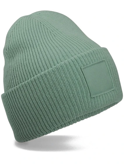 Beechfield B 336R Pletená čiapka Patch „Tonal“ 53.336R zaprášená zelená Beechfield B 336R Pletená čiapka Patch „Tonal“ 53.336R zaprášená zelená