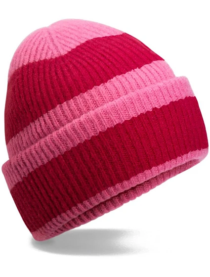 Beechfield B 391R Pletená čiapka „Color Block“ 53.391R true pink/classic red Beechfield B 391R Pletená čiapka „Color Block“ 53.391R true pink/classic red