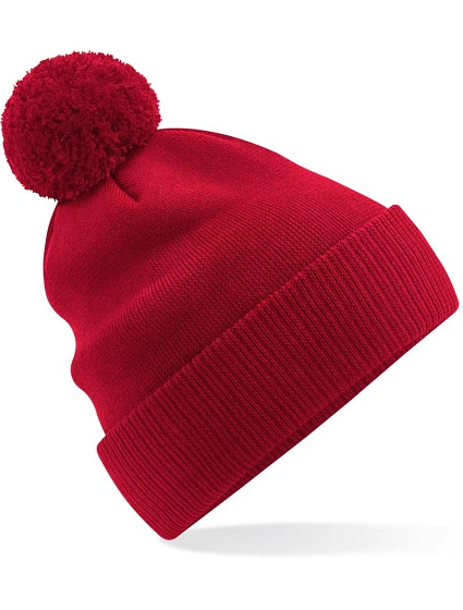 Beechfield B 450N Pletená bio čiapka s bambulou „Snowstar®“ 53.450N classic red