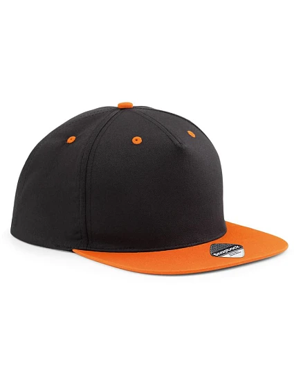 Beechfield B 610C 5-panelová snapbacková čiapka s kontrastným lemom 53.610C čierna/oranžová Beechfield B 610C 5-panelová snapbacková čiapka s kontrastným lemom 53.610C čierna/oranžová