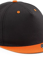 Beechfield B 610C 5-panelová snapbacková čiapka s kontrastným lemom 53.610C čierna/oranžová