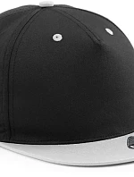 Beechfield B 610C 5-panelová snapbacková čiapka s kontrastným lemom 53.610C čierna/sivá