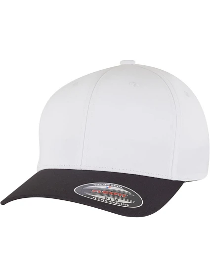 Flexfit 9295 6-panelová čiapka s kšiltom „Water Repellent“ 55.9295 čierna/biela