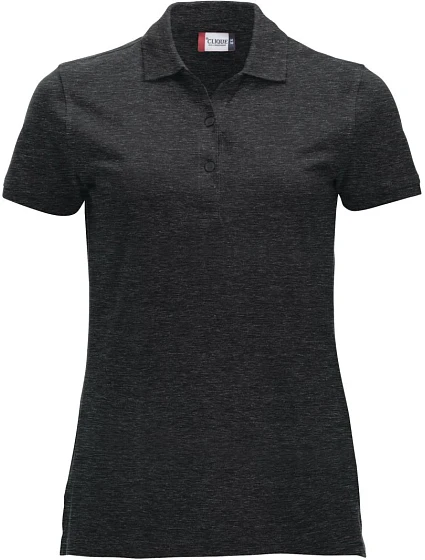 Clique Classic Marion S/S Dámske polo tričko z hrubej bavlny 67.8246 antracitová melírovaná