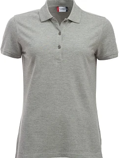 Clique Classic Marion S/S Dámske piqué polo z hrubej bavlny 67.8246 sivá melírovaná