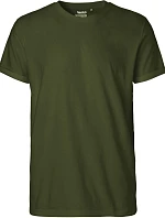 Neutral O 60012 Pánske bio tričko s vyhrnutými rukávmi 77.6012 military