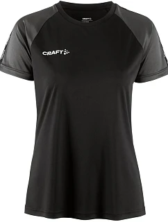 Craft Teamwear Squad Go Contrast Jersey W Dámske kontrastné športové tričko 82.2726 čierna/granitová