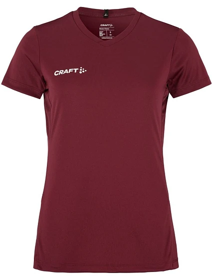 Craft Teamwear Squad Go Jersey Solid W Dámske športové tričko s výstrihom do V 82.5566 bordová