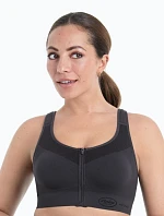 Športový top EasyMove Zip tvarovaný, predné zapínanie 5511 carbon grey - Active