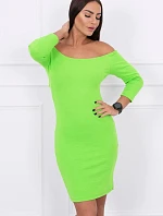 Pruhované vypasované šaty zelené neónové