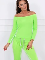 Súprava s dvojitým lemovaním v neónovo zelenej farbe