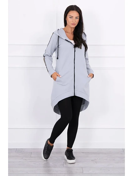 Mikina se zipem na zádech šedá