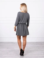 Flitrové šaty s vreckami v grafitovej farbe