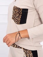 Sada s leopardím potlačou v béžovej farbe