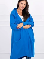 Nevädza modrá bunda s kapucňou nadmernej veľkosti