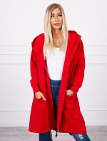 Pláštenka s kapucňou oversize červená