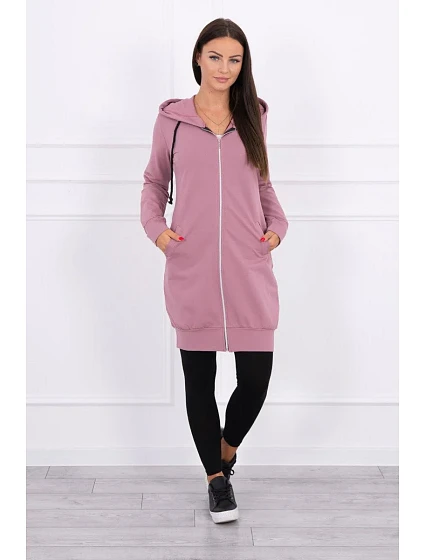 Mikina s kapucí tmavě růžová