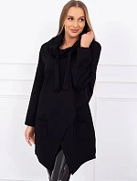 Oversize tunika s obálkou vpredu čierna