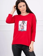 Blúzka s potlačou Originálna červená