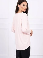 Blúzka s potlačou Star Style v púdrovo ružovej farbe