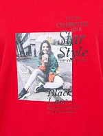 Blúzka s potlačou Star Style červená