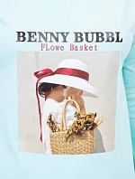 Šaty s potlačou košíka v mätovej farbe