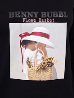 Šaty s potlačou koša čiernej